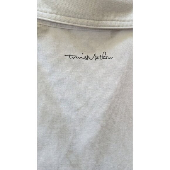 TravisMathew Men's The Rudds 2.0 Polo Shirt White/Gray Medium - Picture 5 of 6